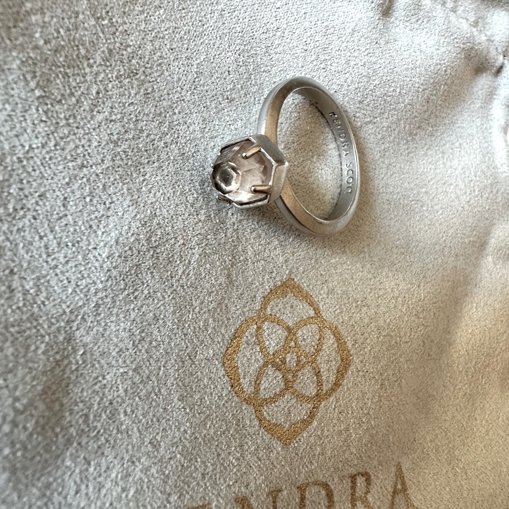 Size 7 Rainbow Moonstone Silver Ring